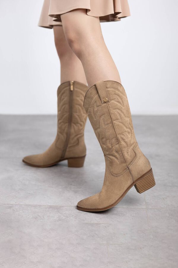XTI Botas cowboy de cano alto bege