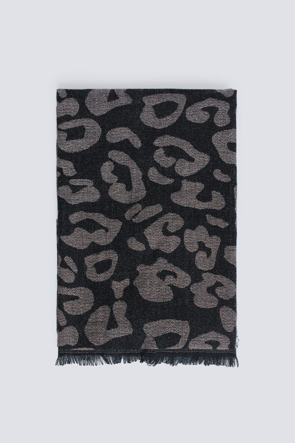 Springfield cachecol com estampado animal cinzento