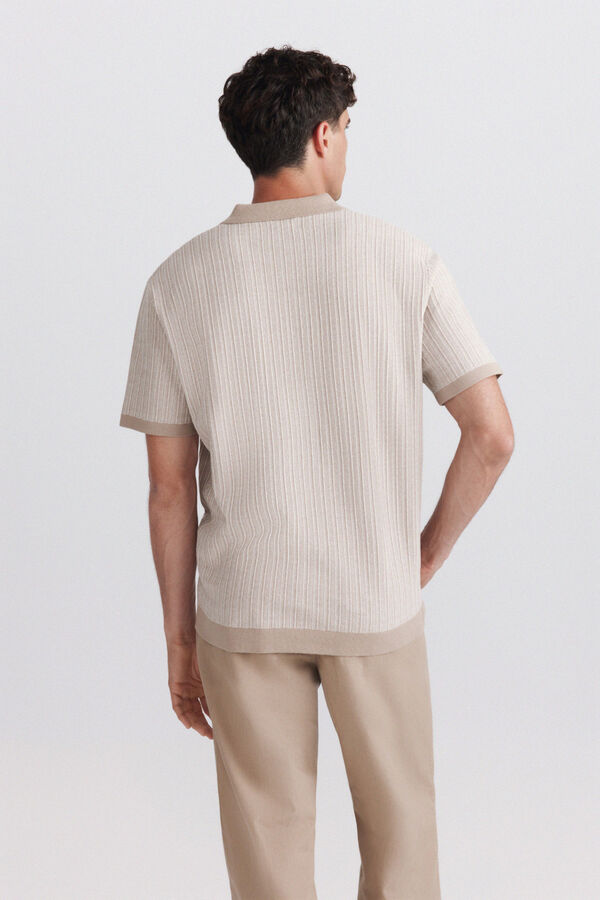 Springfield Casaco de malha em jacquard bege