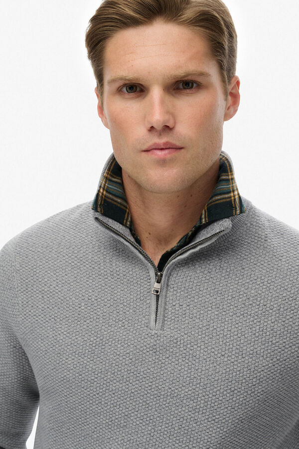 Superdry T-shirt de gola redonda cinzento