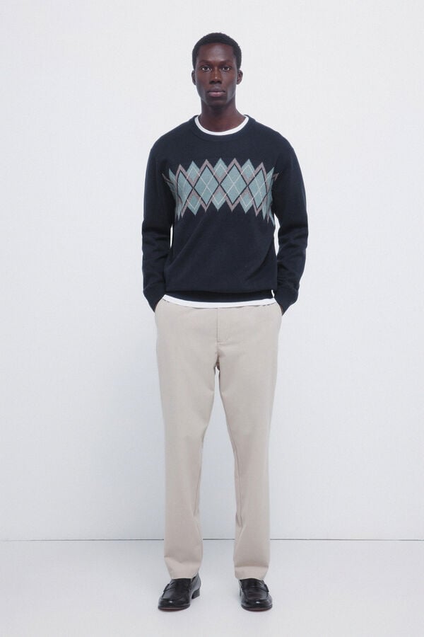 Springfield Camisola de Natal Jacquard azul