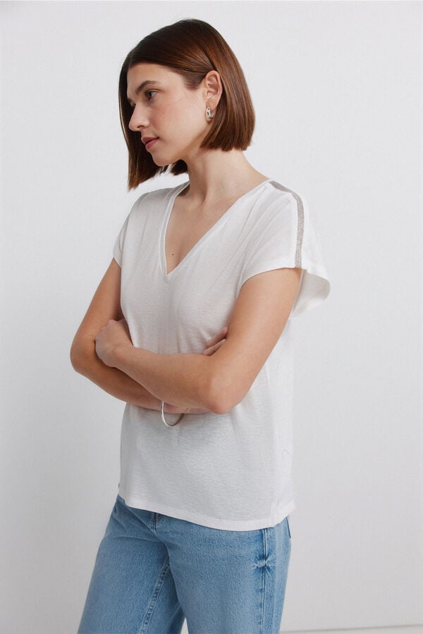 Springfield T-shirt manga morcego branco