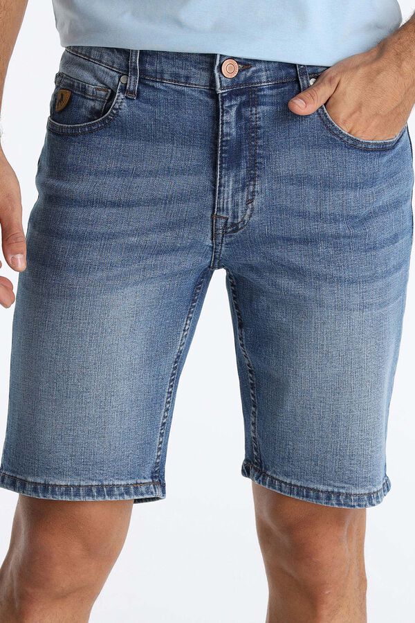 Lois Bermuda slim fit tiro medio azul
