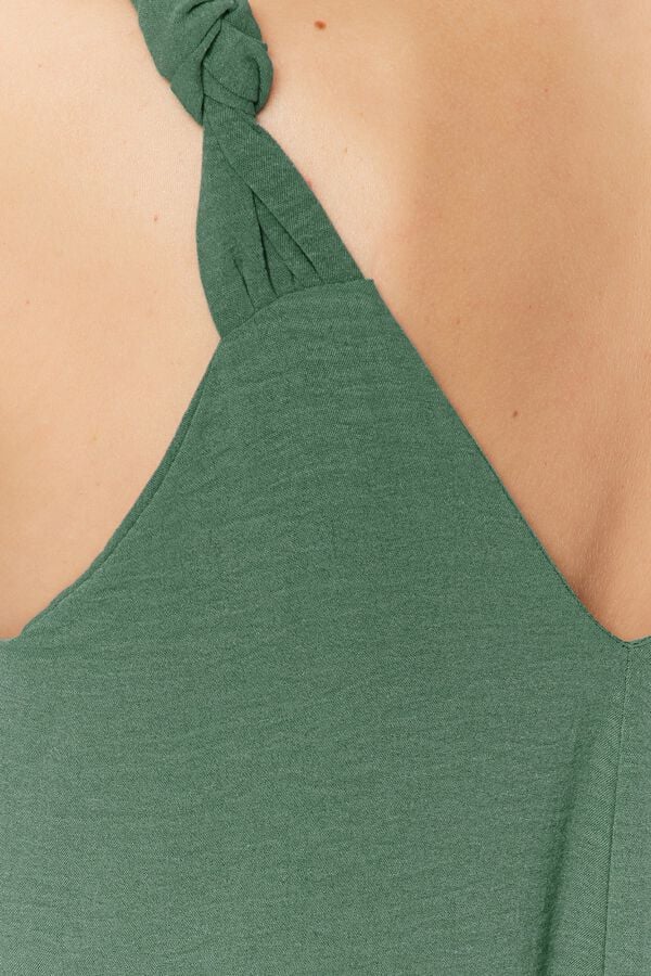 Trendyol Vestido midi com decote em bico Caqui escuro