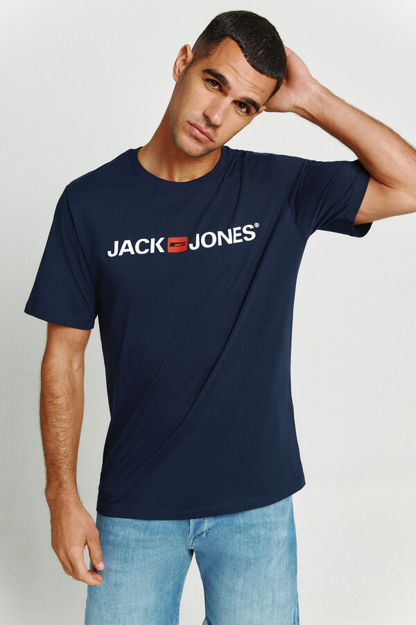 Jack & Jones T-shirt manga curta logo azul