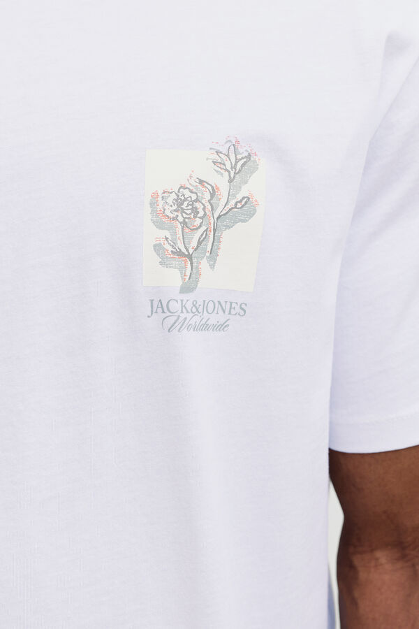 Jack & Jones PLUS T-shirt de algod&atilde;o estampada branco