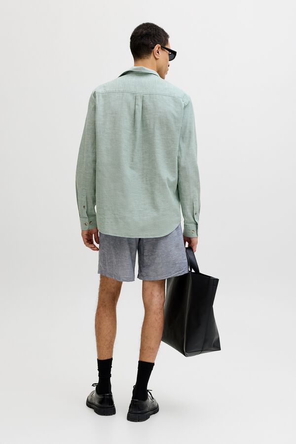 Jack & Jones Camisa regular fit em linho verde