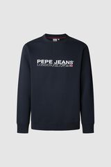 Pepe Jeans Sweatshirt Gola Redonda Com Logo azul