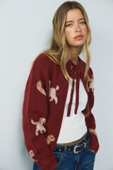 High Spirits Hound Cardigan vermelho