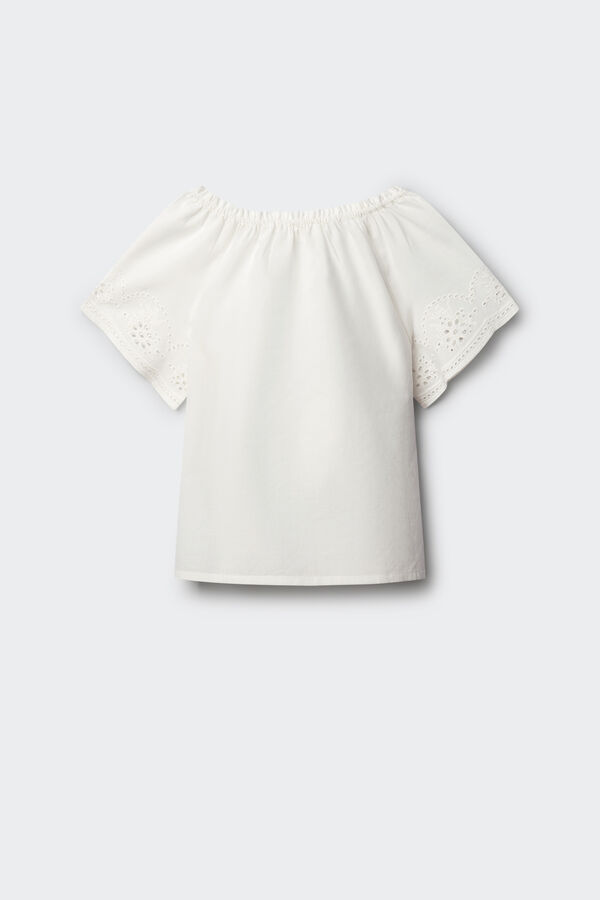 Springfield Kids Blusa bordada para menina branco