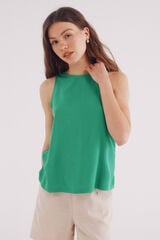Springfield Camiseta lisa bi-matéria verde