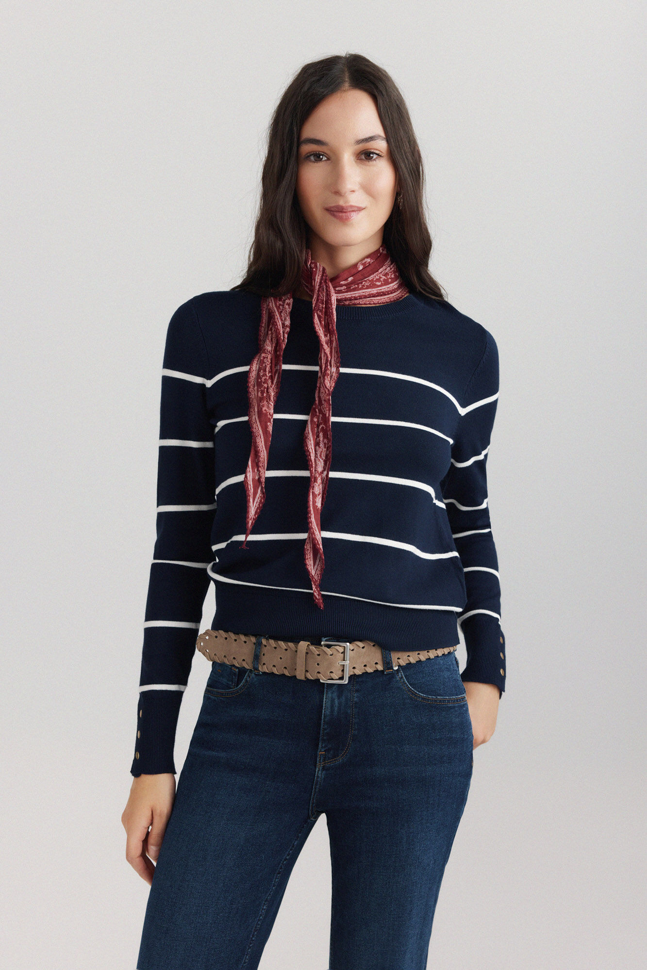 Springfield Camisola b&aacute;sica fina com bot&otilde;es