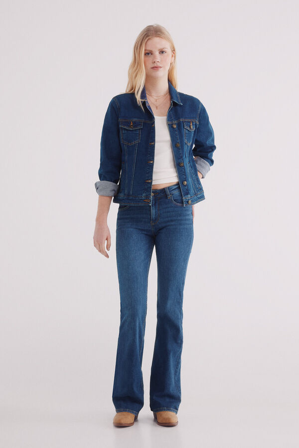Springfield Jaqueta jeans de algodão azul