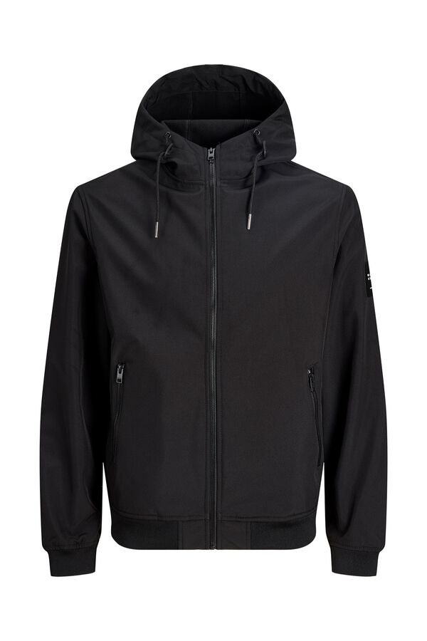 Jack & Jones Blus&atilde;o softshell com capuz preto
