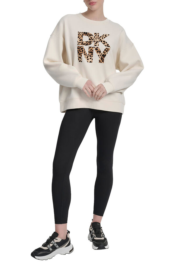 DKNY Sweatshirt com logo DKNY bege