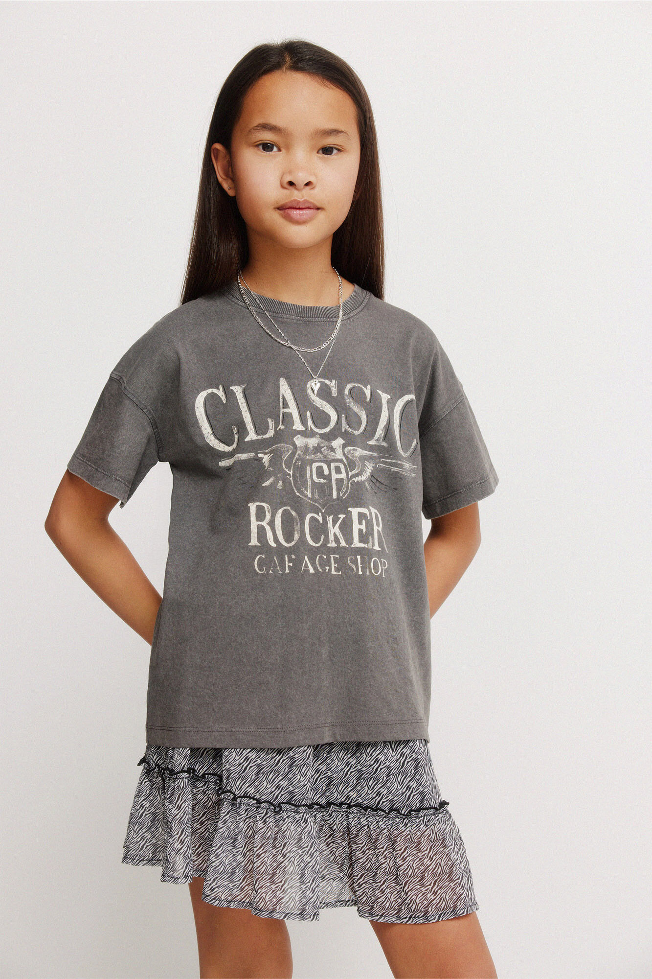 Springfield Kids T-shirt manga curta rocker para menina