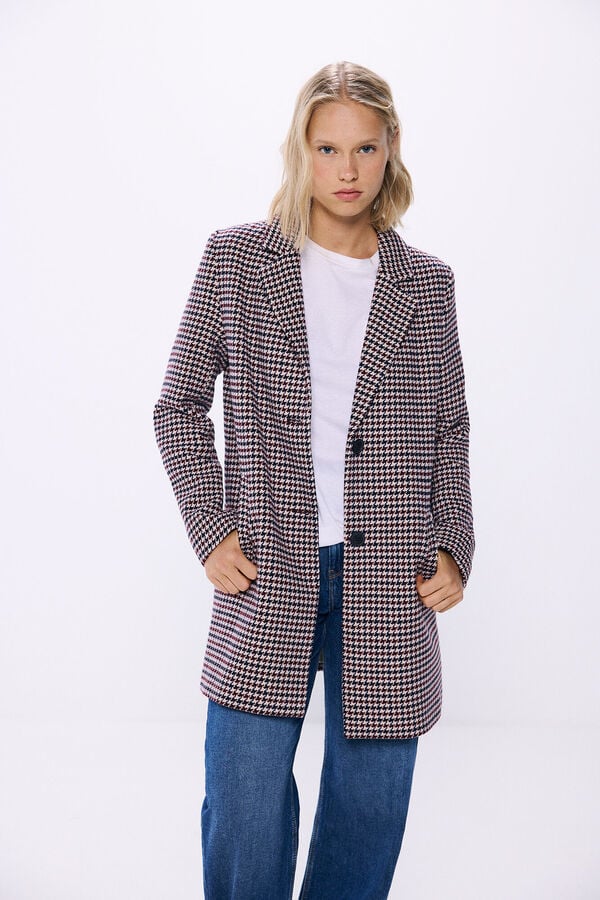 Springfield A-line checkered coat lavender