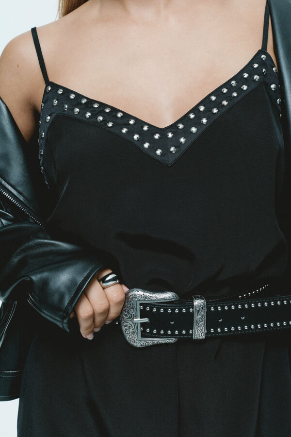 Springfield Studded cowboy belt black