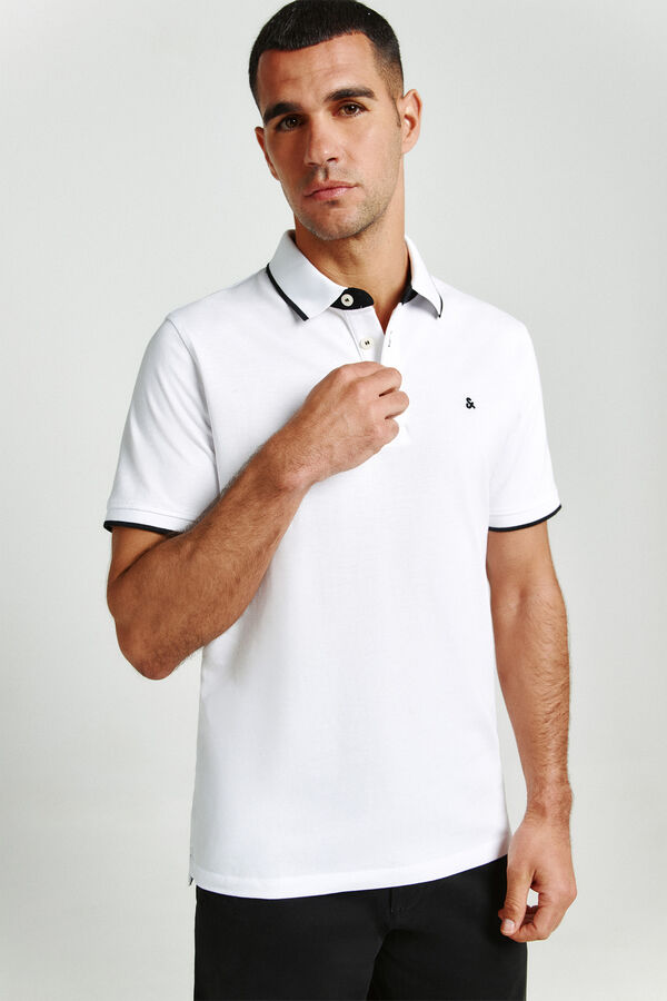 Jack & Jones Polo de manga curta b&aacute;sico branco