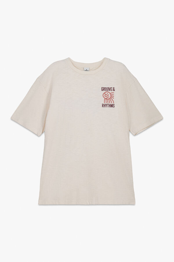 Springfield T-shirt groove slub branco