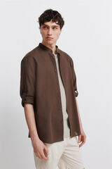 Springfield Camisa gola mao em linho cru