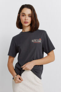 Springfield T-shirt de manga curta estampada