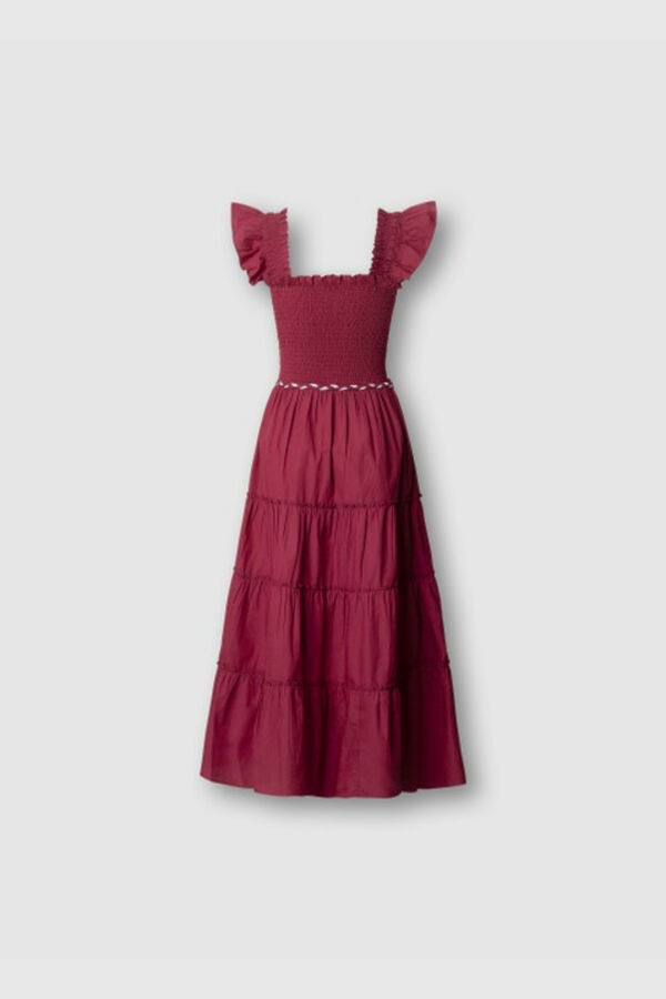 Pepe Jeans Vestido comprido de manga curta vermelho