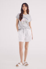 Springfield Shorts com cinto de algodão rústico branco