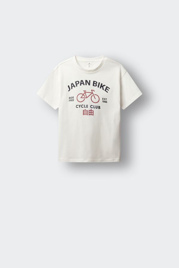 Springfield Kids T-shirt de manga curta "Japan Bike" para menino bege