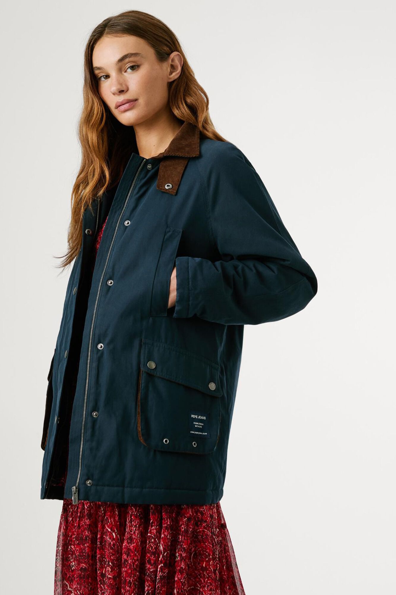 Pepe Jeans Jaqueta com gola de camisa imperme&aacute;vel