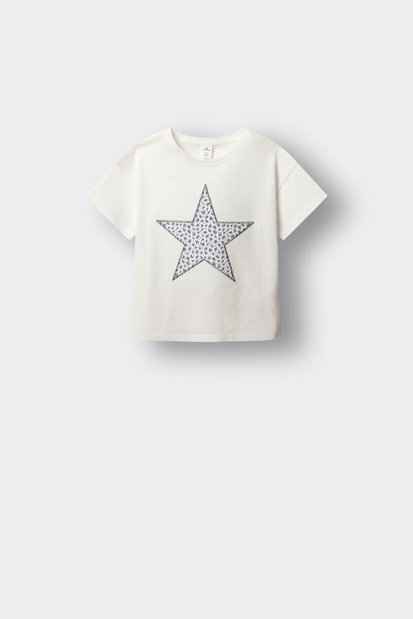 Springfield Kids T-shirt de manga curta estrela menina bege