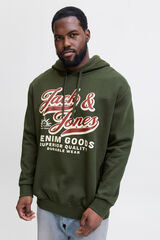 Jack & Jones PLUS Sweatshirt com capuz b&aacute;sica verde