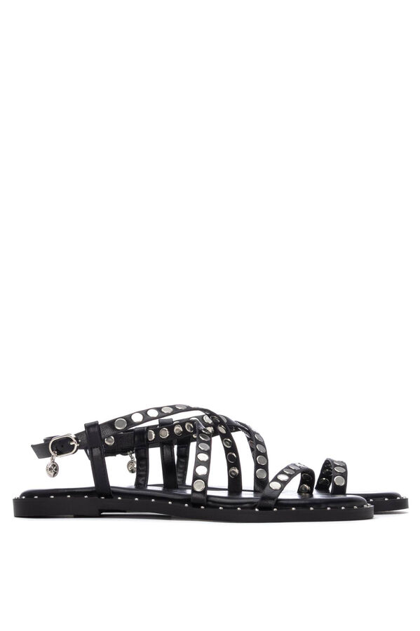 XTI Strappy studded sandal black