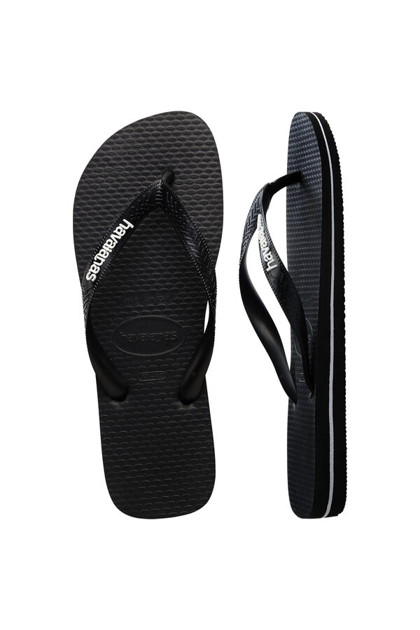 Havaianas Chinelos de dedo rasos de borracha preto