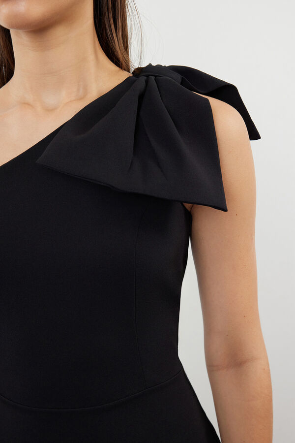 Trendyol Vestido justo de um ombro só preto