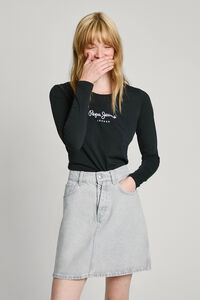 Pepe Jeans  Camiseta básica de manga comprida com logo frontal