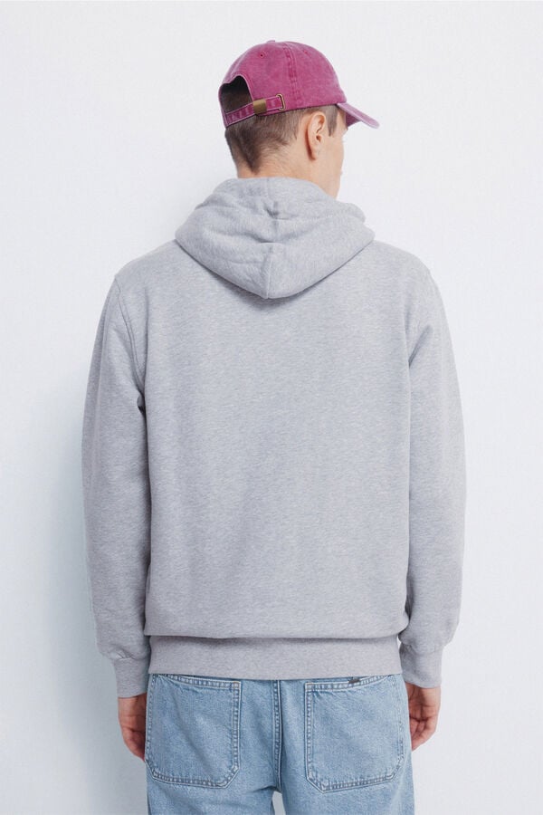 Springfield Sweatshirt com fecho-éclair e capuz cinzento