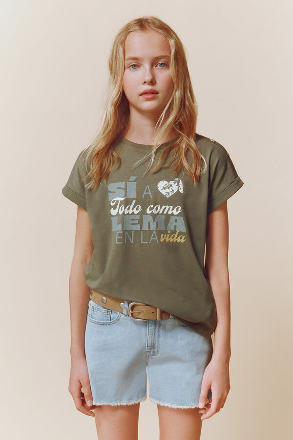 Springfield Kids T-shirt "Sim a tudo como lema na vida" estampado