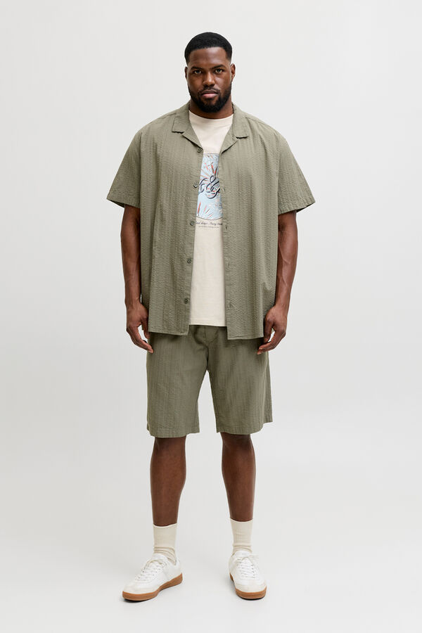 Jack & Jones PLUS T-shirt de algod&atilde;o estampada bege