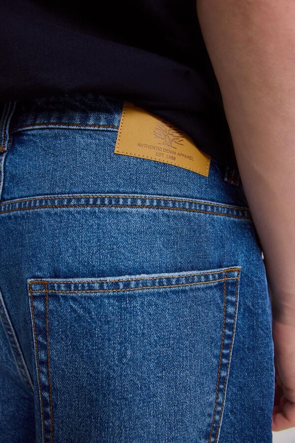Springfield Bermuda jeans baggy fit azul