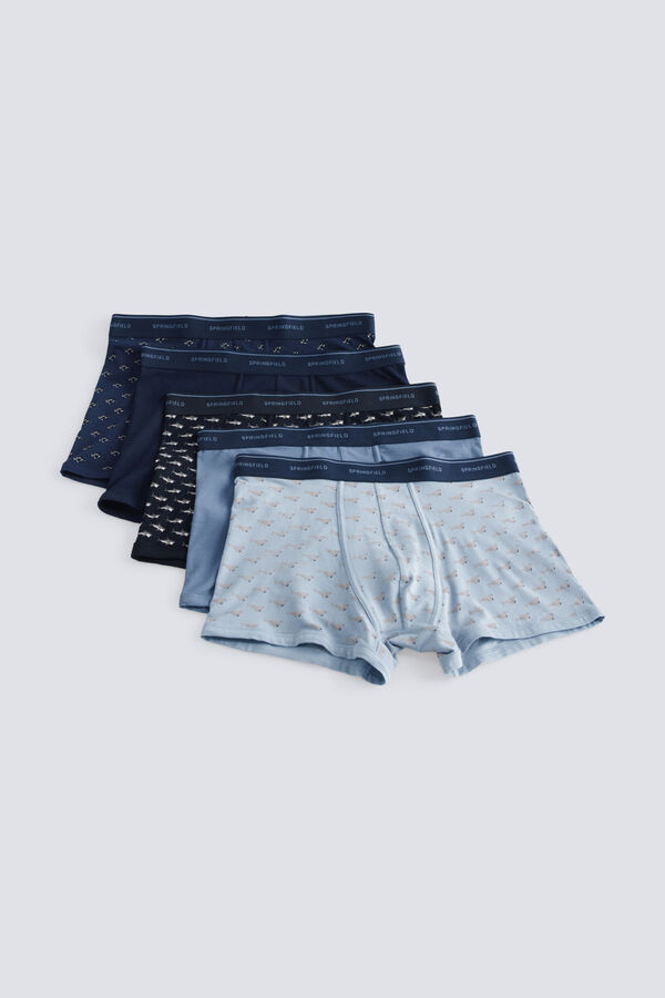 Springfield Pack 5 boxers animais marinhos azul