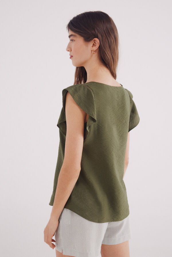 Springfield Blusa volantes verde