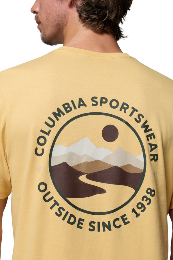 Columbia T-shirt com estampado de natureza nas costas amarelo