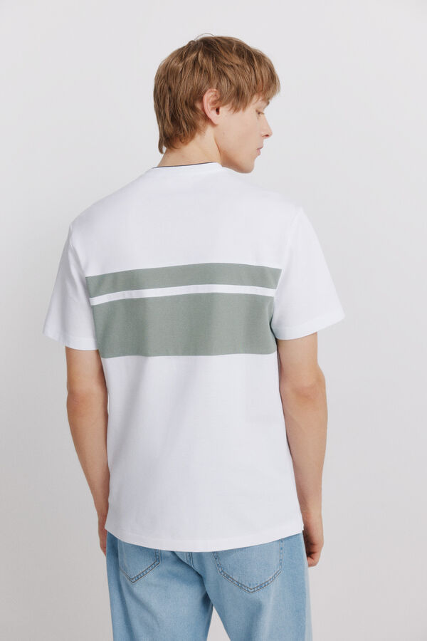 Springfield Polo piqu&eacute; gola mao bloco de cor slim fit verde
