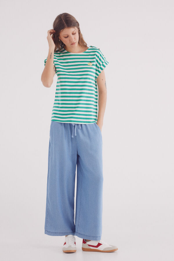 Springfield Camiseta riscas "Margarida" verde