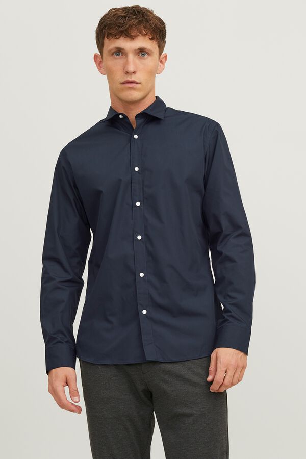 Jack & Jones Camisa slim em popelina azul