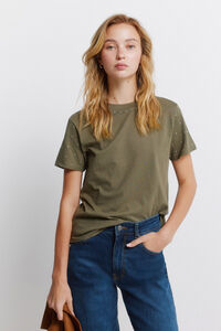 Springfield T-shirt manga curta com tachas