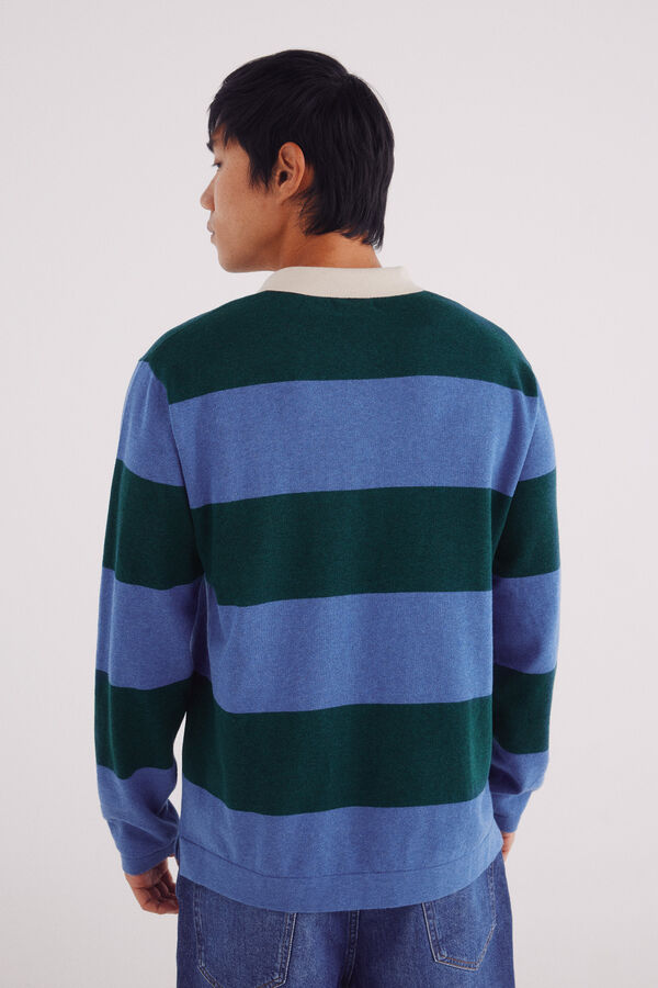 Springfield Suéter polo riscas largo verde