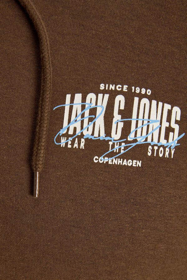 Jack & Jones PLUS Sweatshirt regular com capuz castanho