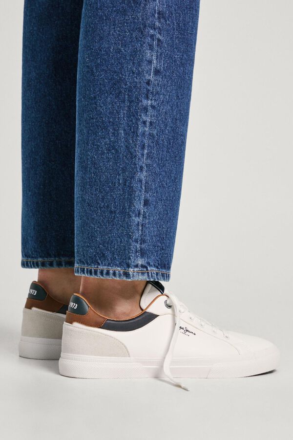 Pepe Jeans Tênis Clássico Com Detalhes Em Camurça branco
